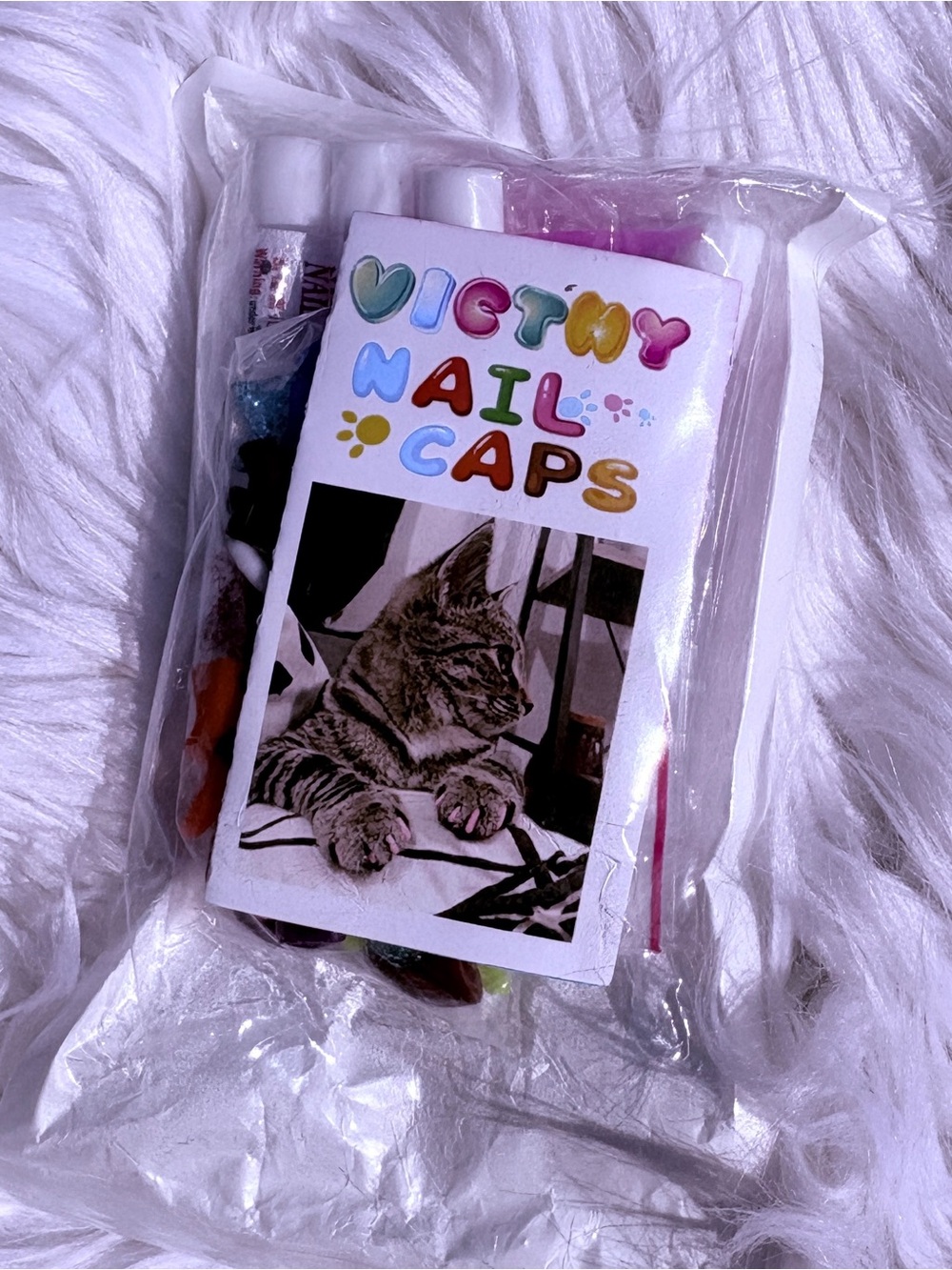 Cat NAIL CAPS kit with glue